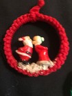 3 Handmade Macrame Christmas Ornaments vintage