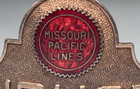 Missouri Pacific Lines Railroad Conductor Railway Hat Tag Badge Vintage Robbins