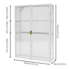 Wall Cabinet Kitchen Storage Cabinet Double Glass Door With Detachable Shelves