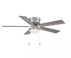 Hampton Bay Hugger Ii 52  Brushed Nickel Ceiling Fan Led Light Low Profile