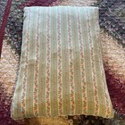 Vintage Down Feather Bed Pillow Blue   Green Floral Stripe Ticking