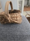 Antique Miniature Nc Primitive Buttocks Egg Basket Split Oak   