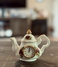 Royal Albert Old Country Roses Mini Teapot Clock W  Floral Decoration Untested
