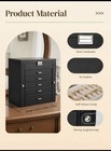 Faux Leather Jewelry Box Organizer W  5 Drawers   Mirror  Black Velvet Lined