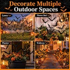 30pcs Halloween Bat Garden Stakes  Plastic Flying Bat For Yard  Lawn Decorations