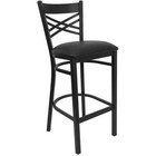 Home Square Hercules Series 30  Back Metal Bar Stool In Black - Set Of 3