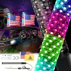2x 2ft Spiral Led Fat Whip Lights Antenna Rgb Chasing For Can-am X3 Rzr Utv Atv