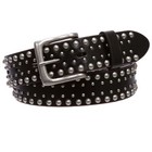 1 1 2  Snap On Antique Silver Circle Metal Studded Distressed Leather Belt