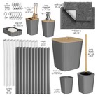 Bathroom Accessories Set 22pc Shower Curtain Rugs Trash Can Navy Blue Clara Sets