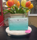 Kate Spade Jae Degrade Medium Double Zip Wristlet Nylon Fiji Green Preppy New