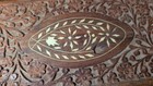 Vintage India Carved Wooden Jewelry Box  9  X 5   W floral Design   Shell Inlay