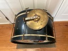 Antique Bass Drum With Painted Head  30 Inch  Including Mounted Cymbal