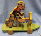 Fisher Price Wooden Pull Toy Popeye The Sailor   Sweetpea 1936 Works  703
