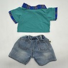 Build A Bear Green Wear   Tear Outdoors Top Denim Jeans Teddy Clothes Boy Outfit