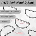  50 Pack 1 1 2 Inch Metal D Ring 1 5 1-1 2  38mm  1-1 2  38mm  Gunblack - 50pcs