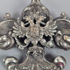 Antique Silver-tone Russian  Imperial Military Double Headed Eagle Badge Brooch