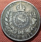 1888 Brazil 2000 Reis Silver Coin