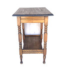 Antique Oak Wood 2-tier Carved Legs Parlor Table Lamp Table Vintage - Rare 