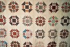 Outstanding Vintage 1850 s Four Patch Shoofly Antique Quilt  early Toile Fabric 