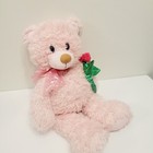 First   Main Tickled Pink  v2075 Teddy Bear Red Rose Lace Bow Stuffed Plush Toy