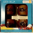 Pioneer Woman Wood Etched Floral Napkin Rings 4 Per Box  lot Of 6 Boxes  Retired