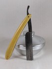 Vintage 6 8 Germania Cutlery Works Uncle Sam Straight Razor   Stag Scale Design 