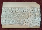 Vintage Handmade Bobbin Lace Trim 26 Feet Ecru Ivory Cotton Antique Estate Find