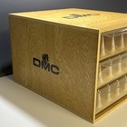 Vintage Dmc Wood Embroidery Floss Box Wooden 3 Drawer Thread Storage W  Dividers