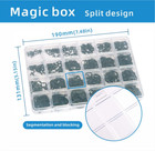 324pcs Carbon Steel E-clip Circlip Kit Retaining Ring Assortment Set 24 Sizes