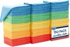 150 Pack Microfiber Cleaning Cloth  Bulk Towels For Home  Reusable Microfiber   