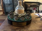 Blanton   s Glorifier Stand Set  Full Set Of 8 Horse Cork Stoppers   Velvet Bag