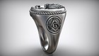 Oxidized Mens Owl Skull Mason Square Compass 925 Sterling Silver Statement Rings
