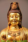 11 8  old Purple Bronze 24k Gold Kwan-yin Guan Yin Boddhisattva Buddha Statue