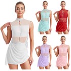 Us Womens  Lyrical Dance Dress Sleeveless Leotard Figure Skating Dance Costume