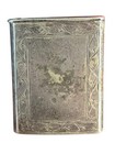 Antique Vesta Match Safe H j  Maker Mark Leaf Border Striker Case 1890s-1900s 