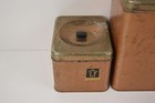 Metal Sugar Flour Tea Coffee Canister Set Kitchen Container Vintage Mcm Copper
