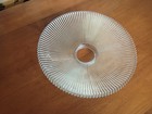 Genuine Holophane Vintage 8-1 4 In Dia   Ribbed Clear Glass Shade  2-1 4    Fitter