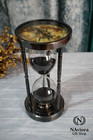 Vintage Brass Compass Hourglass Timer   Nautical Sand Timer With Working Compass