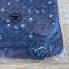 Authentic Chanel Cc Logo Star Button  W Tweed Sequin Fabric Swatch
