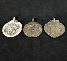 Lot Of Antique Islamic Amulets     3pcs Silver Set     Pendant Quran Arabic Letters