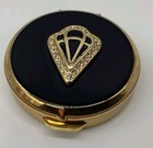 Vintage Stratton Enamel Pill Box Made In England With Crystals Pill Picker 1 75   