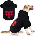 Large Dog Sweater Dog Hoodie Black Dog Sweatshirt Heart Pet Clothing 5xl 4xl 3xl