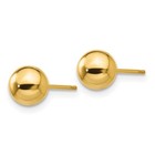 10k Yellow Gold Polished 6mm Ball Shape Stud Earrings