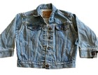 Vtg Levis Denim Jean Jacket Kids Youth Size 5 Orange Tab Usa Made