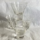 4 Vintage Etched Martini Cocktail Glass Set  Lowball Cocktail  Stemless  Heavy