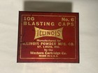 Antique 1920   s-30   s Era Illinois Powder Co  Blasting Cap Tin  western Cartridge 