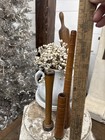 Lot 3 Vintage Primitive Industrial Wooden Spool Bobbin Textile Candle Holders