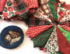 Dresden Plate Quilt Blocks W centers Made From Christmas Fabric s 10 pc  Lot