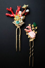 Korean Hanbok Dwikkogi Hair Stick 2pc Set     Wedding Hair Pin Traditional Hairpin