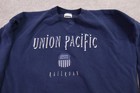Union Pacific Railroad Sweater Mens Xl Vintage Train Blue Pullover Usa